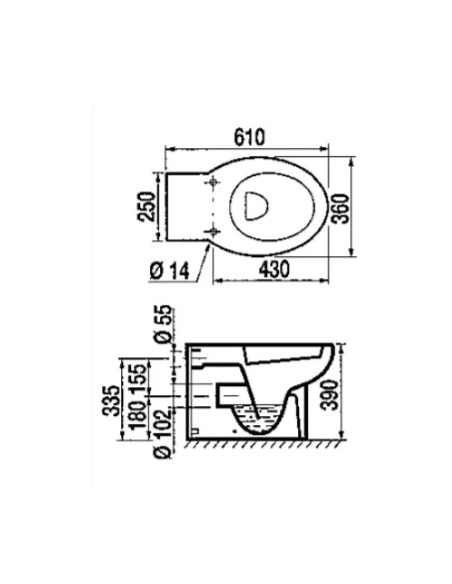 Abattant  WC de rechange pour WC SELLES Atlantis Blanc