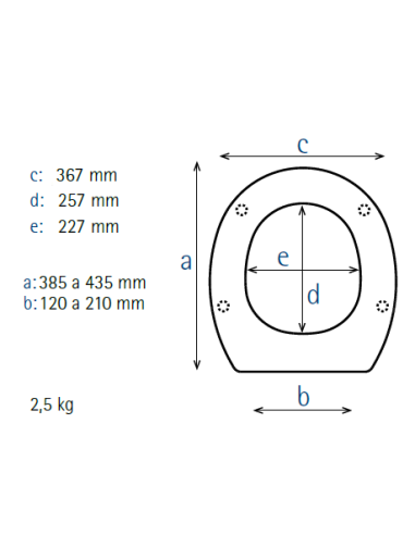 Abattant  WC de rechange pour WC SELLES Royan  blanc Frein De Chute