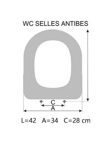 Abattant  WC de rechange pour WC SELLES Antibes fabriqué par ETOOS
