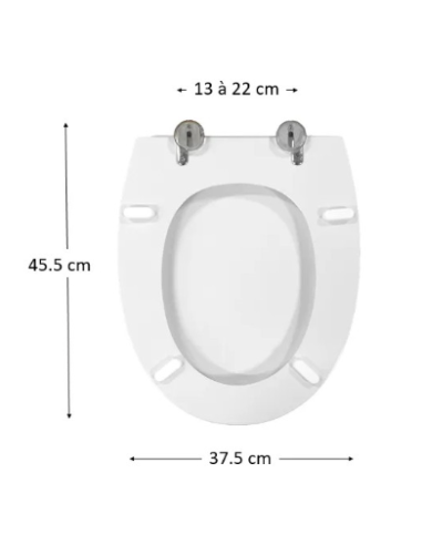 Abattant WC Selles Atlantis Blanc Frein De Chute Fait sur mesure