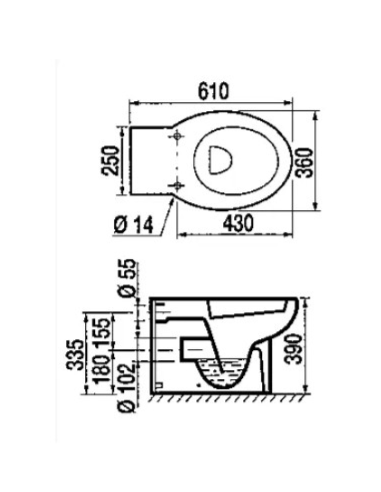 Abattant  WC de rechange pour WC SELLES Atlantis Blanc Frein De Chute