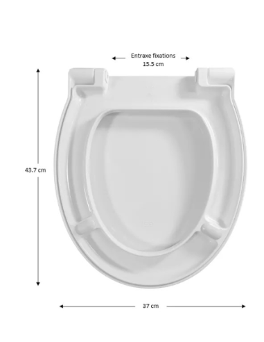 Abattant WC Selles JAZZ Blanc Fait Sur Mesure