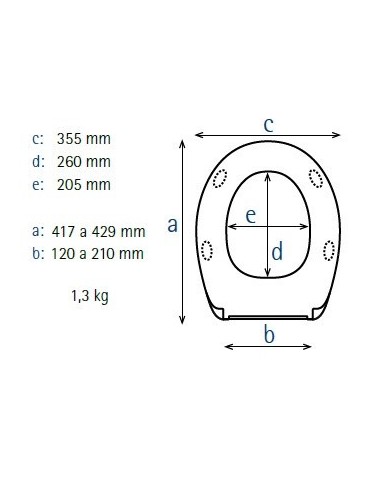 Abattant WC Pour Toilette Selles Royan mesures