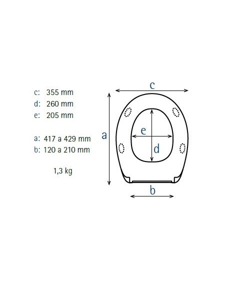 Abattant WC Pour Toilette Selles Royan mesures