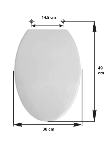 Abattant WC Pour Toilette Selles Joan Classique Frein De Chute Mesures