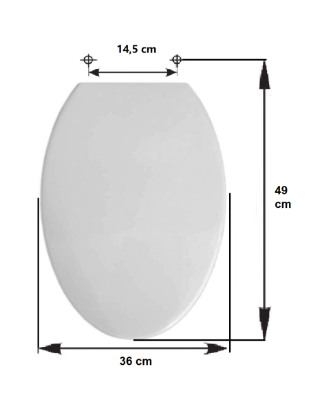 Abattant WC Pour Toilette Selles Joan Classique Frein De Chute Mesures