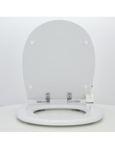 Abattant WC Pour Toilette Selles Gilia Suspendu Frein De Chute Fait Sur Mesure Blanc