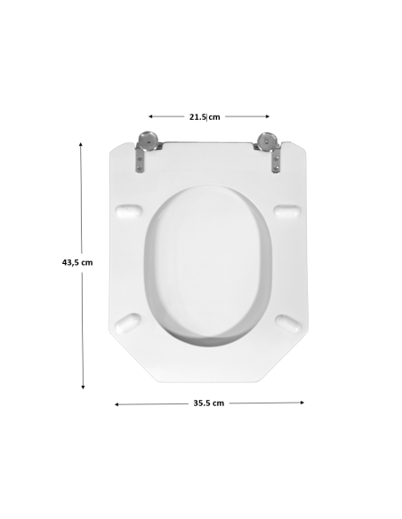 Abattant WC SELLES EQUIPAGE 2 ENTRAXE 21,5 CM Fait Sur Mesure