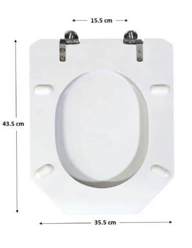 Abattant WC SELLES EQUIPAGE 2 ENTRAXE 15,5 CM Fait Sur Mesure