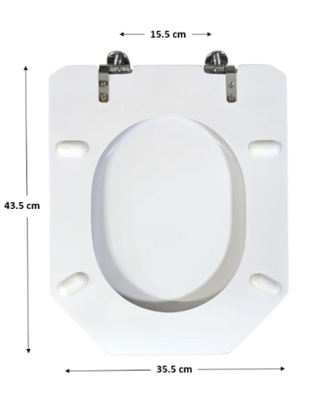 Abattant WC SELLES EQUIPAGE 2 ENTRAXE 15,5 CM Fait Sur Mesure