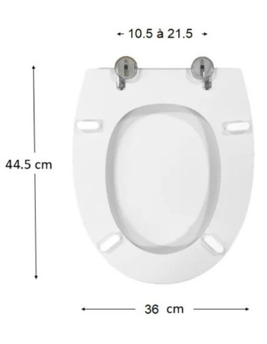 Abattant WC Selles ROYAN 2 DITO Blanc Fait Sur Mesure